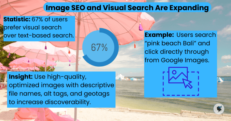 Infographic illustrating the growth of image SEO and visual search in digital marketing strategies.