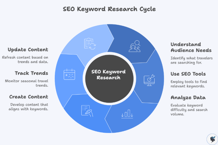infograph: SEO keyword research cycle