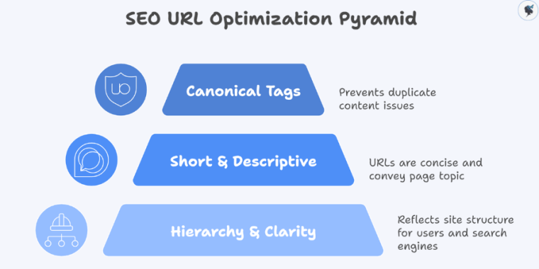 infograph: SEO URL optimization pyramid