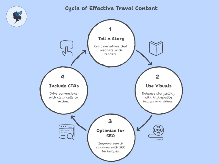 Infograph: Cycle of effective travel content