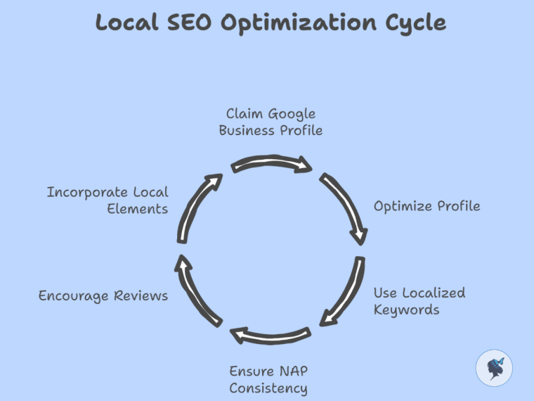 infograph: Local SEO optimization cycle