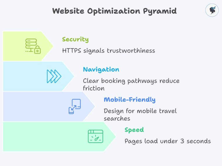 Infograph: Website optimization pyramid.