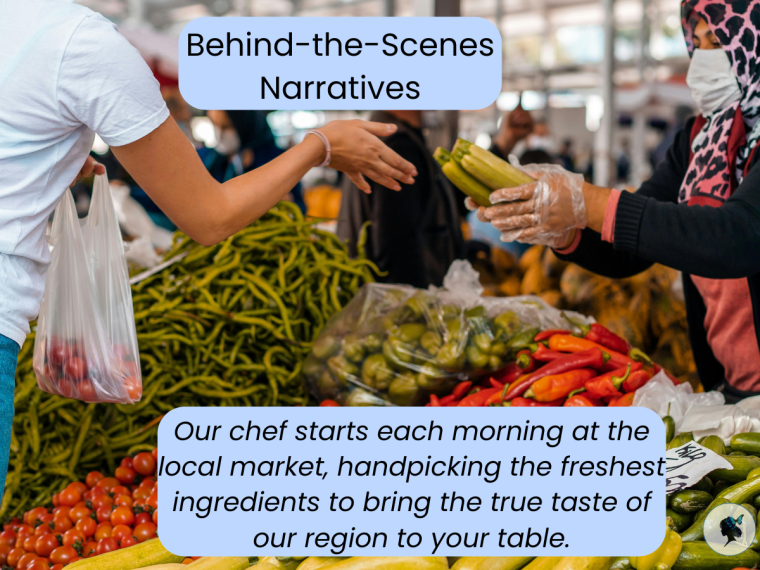 Behind-the-Scenes Narratives: chef at local market
