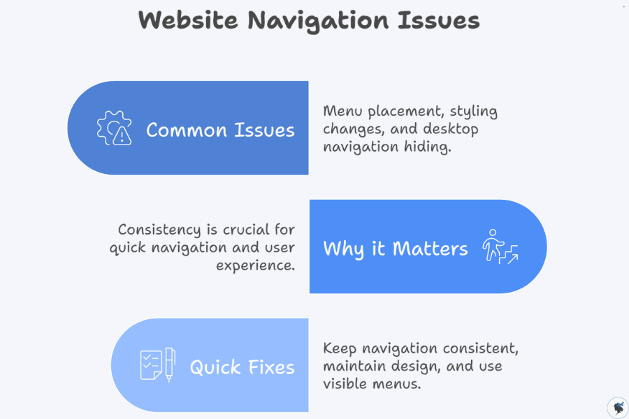 infograph: Website navigation issues