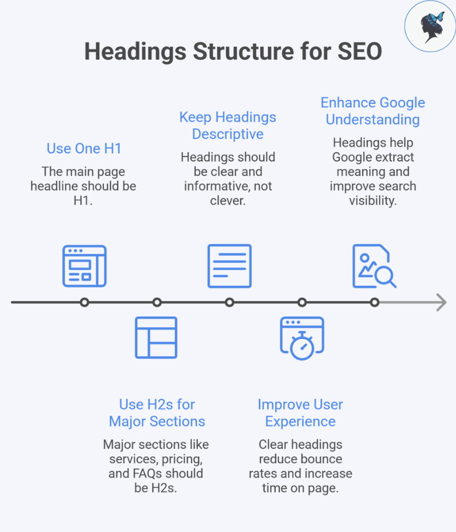 infograph: Headings structure for SEO
