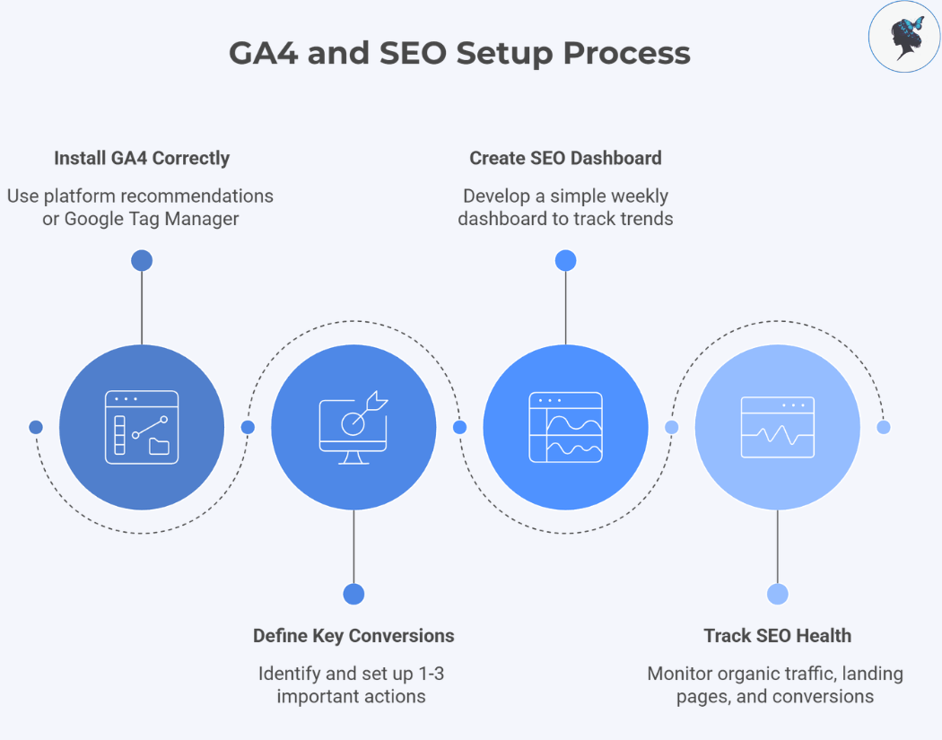 infograph: GA4 & SEO setup process