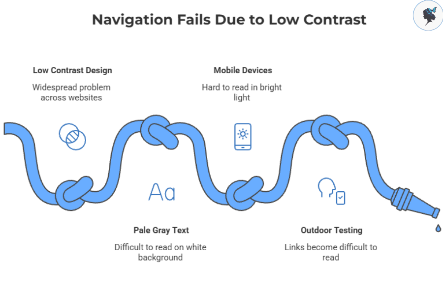 infograph: Navigation fails due to low contrast