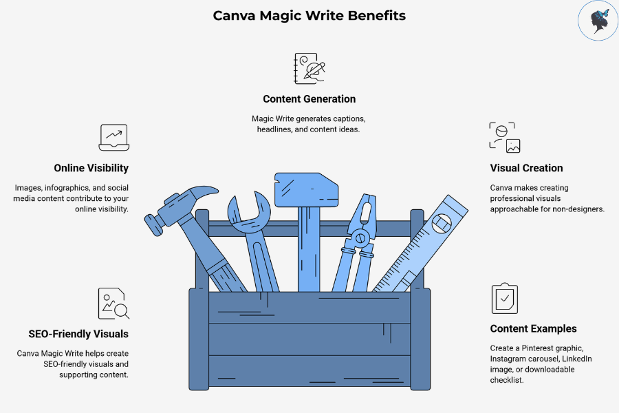 infograph: Canva magic write benefits