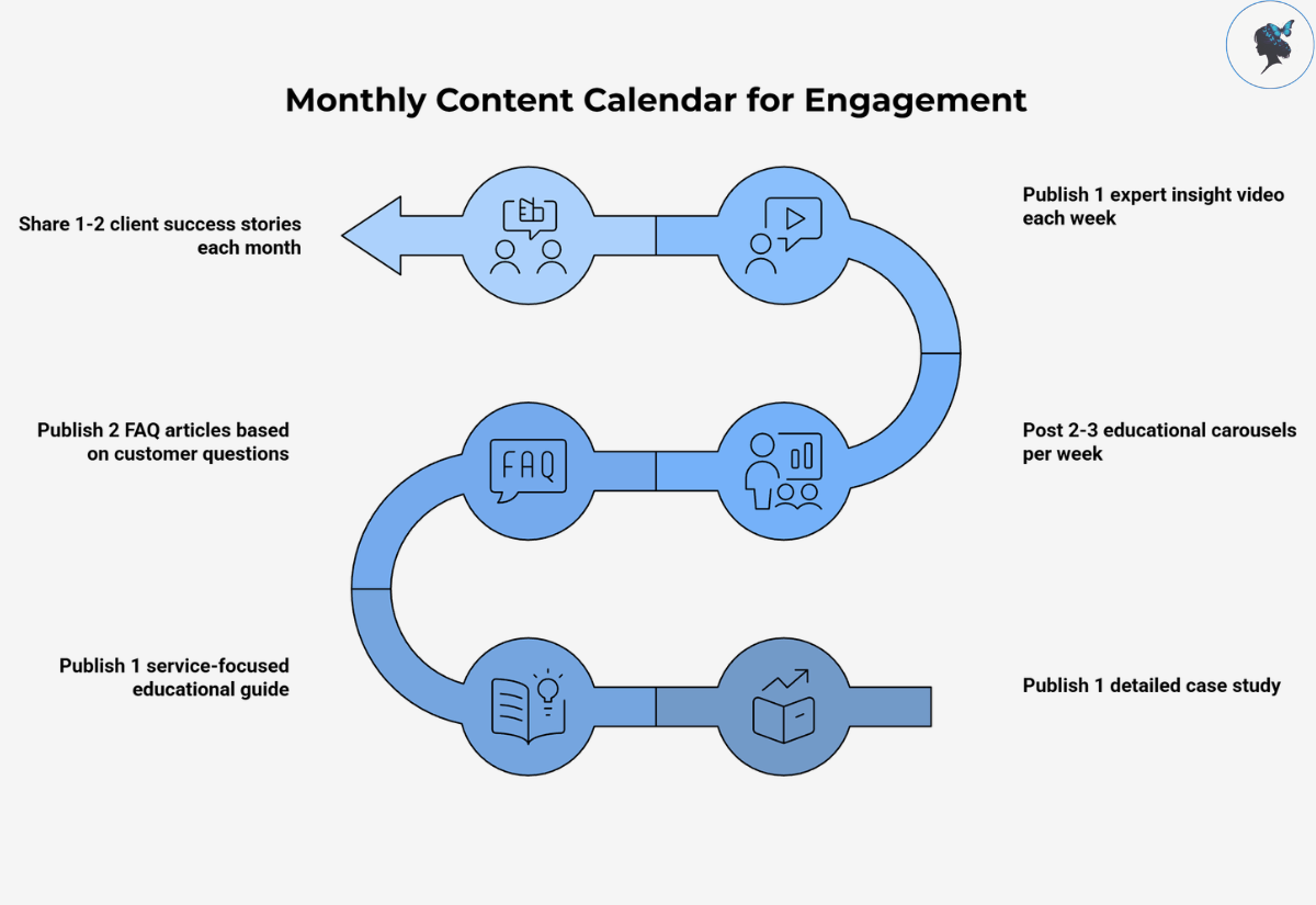 infograph: Monthly content calendar for engagement